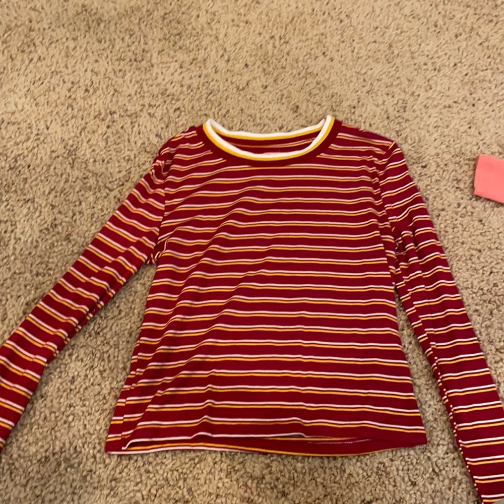 Striped Red Long Sleeve Pacsun Size Small